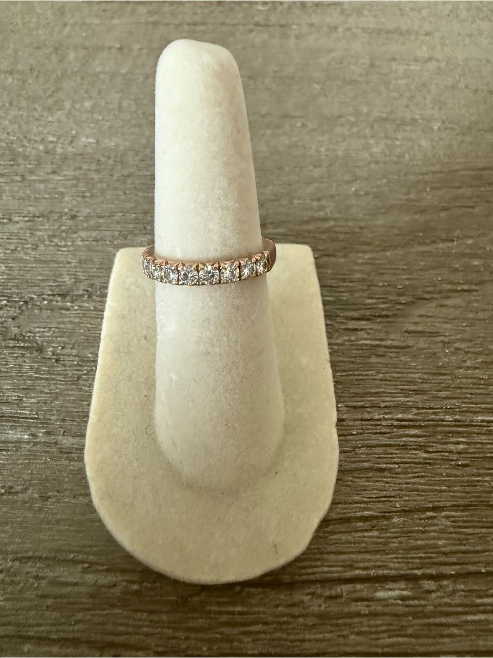 Charles & Colvard Forever One 0.90ctw French Pave Moissanite Band 14k Rose Gold — image 2 of 7